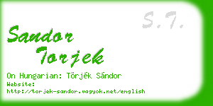 sandor torjek business card