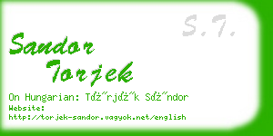 sandor torjek business card